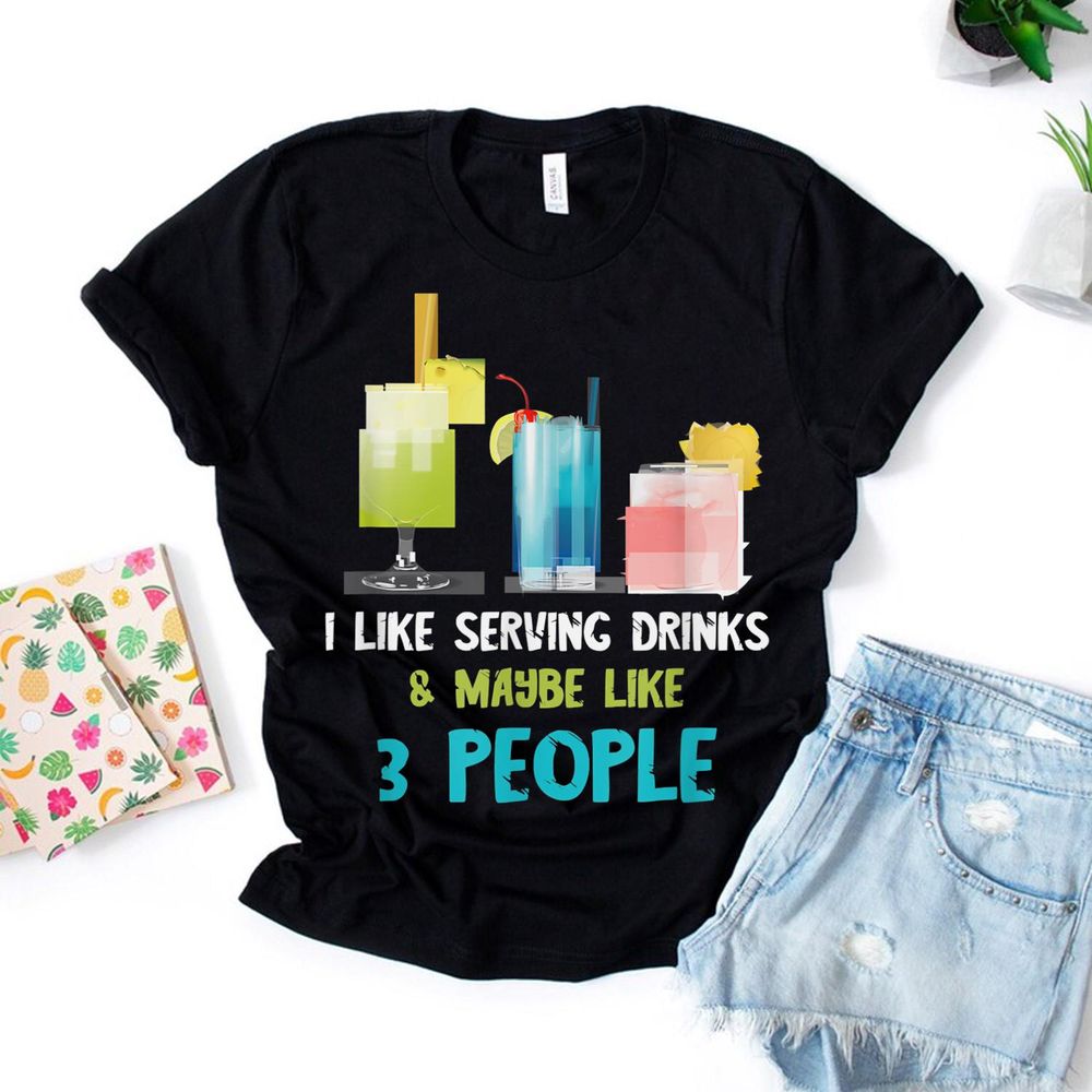 Bartender Drink Like 3 People Bar Worker Intoxicologist T-Shirt Unisex Standard T-Shirt black s